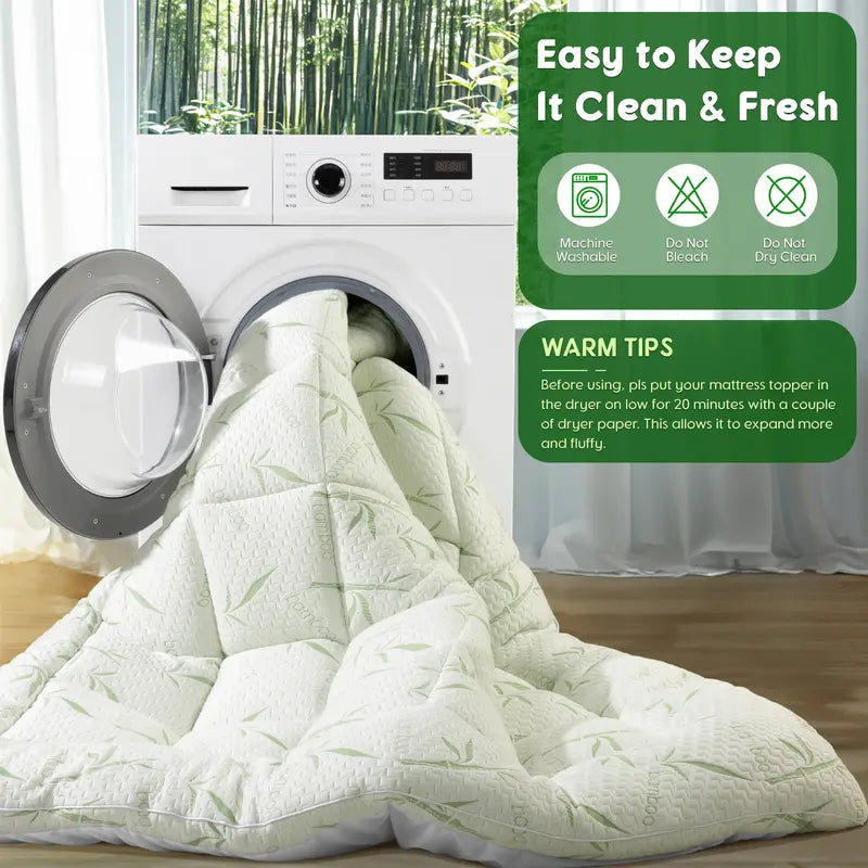 Cubrecolchón extra grueso con relleno alternativo de plumón, profundidad de 20 a 53 cm, lavable a máquina 